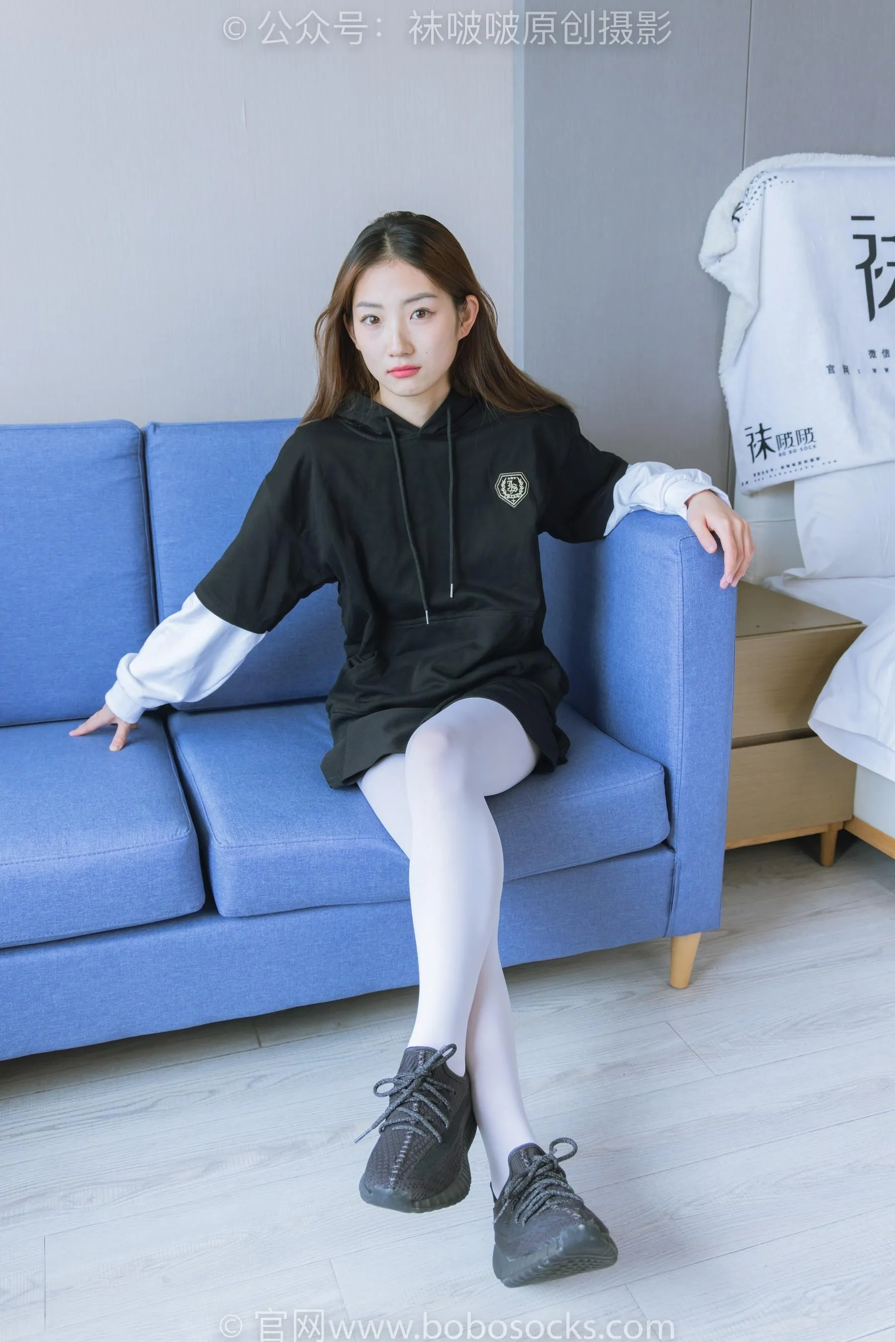 [BoBoSocks袜啵啵]NO.214 小沫-黑色运动鞋、厚白丝 [89P]插图5